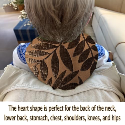 Heat Pack - Microwavable Heating Pads - Microwave Heating Pad for Pain Relief & Comfort - Suitable for The Neck, Back, Shoulders, Hips, Stomach Cramps & More - Neck Heat Wrap - Gift - size: HEART, style: Fall-ing Leaves