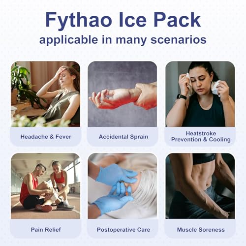 Ice Pack for Injuries Reusable 2Pcs, Ice Bags Hot Water Bag for Hot & Cold Therapy and Pain Relief, No-Leak Elastic Breathable Ice Bag, Size 9", Blue - style: 9" 2Pcs