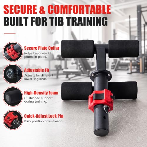 Tib Bar Tibialis Trainer, Tibialis Anterior Exercise Equipment for Home Gym - color: adjust Black-2in