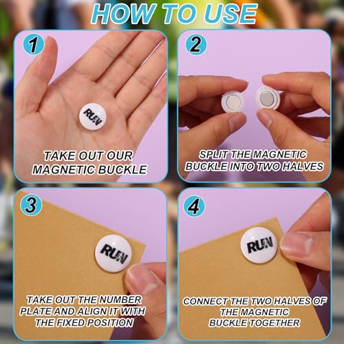4 Pcs Magnetic Race Bib Clips