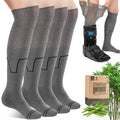 SONORAN Walking Boot Socks Bamboo Viscose (2 Pairs) Lightweight Replacement Sock Liner for Medical Tube Cast Socks - color: Grey