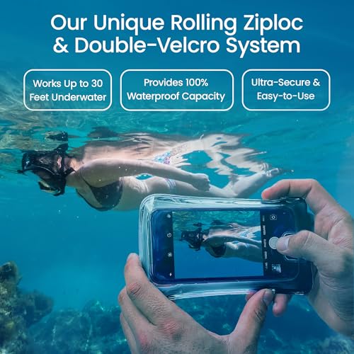 AquaVault Floating Waterproof Phone Pouch Case Universal for iPhone Android - color: Black