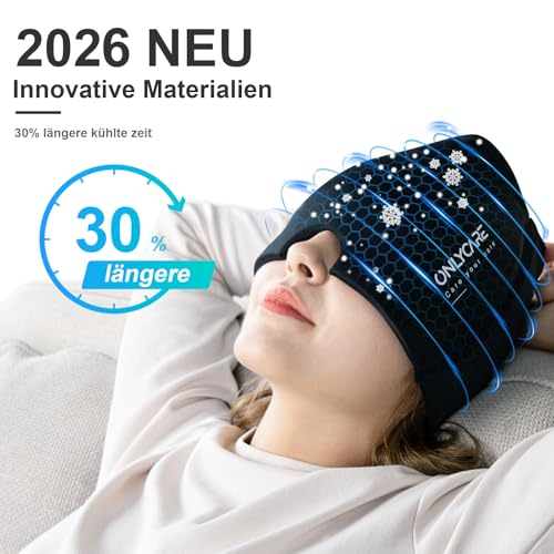 ONLYCARE Migraine Relief Cap, Soothing Headache Hat, Upgraded Odorless Gel Ice Head Wrap, Hot and Cold Therapy, Headache Ice Pack for Tension and Stress(Slight-Pink) - color: Light Black