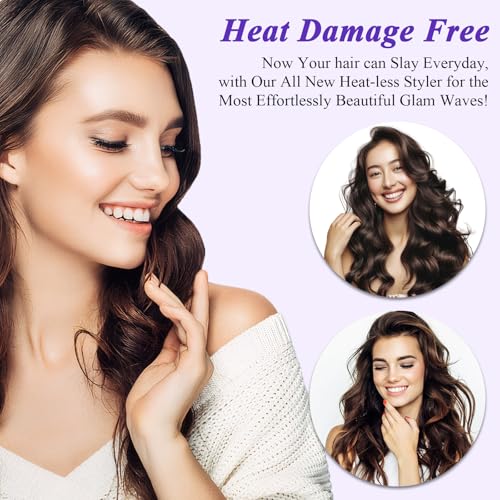 Rods Curlers Set Foam Hair Curlers for Short and Long Hair, No Heat Foam Rollers(Purple) - color: Purple