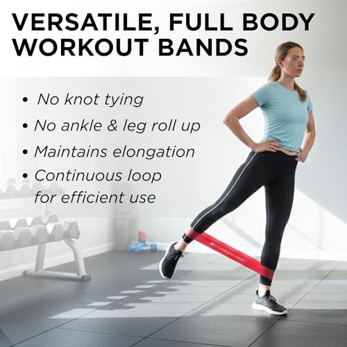 THERABAND Resistance Band Loop Set, 12", Exercise, Workout, Therapy - color: Yellow/Red/Green/Blue, size: 12 inch