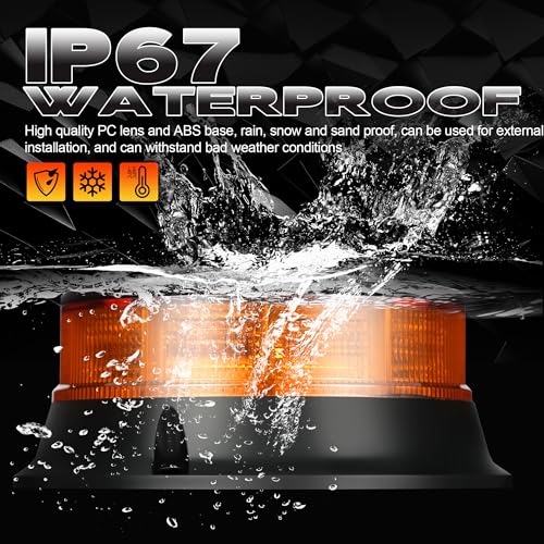 Amber Beacon Light, 4.2 Inch Flashing Strobe Warning Light 12-24V - color: Style 9