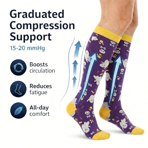 COUVER Unisex Graduated Athletic Compression Socks - color: Cheeky Devil, size: Large-X-Large