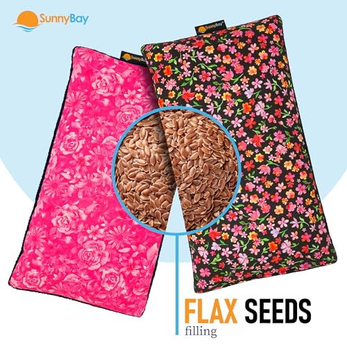 SunnyBay Heating Pad, Neck and Shoulder Wrap, 6x11 inch, Pink - color: Hot Pink and Red Flower