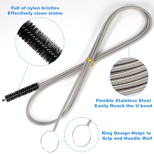 Ixiaoyoo 11 Pcs Cleaning Brushes Set, 8 Inch + 60 Inch Cleaner Brushes - color: 8 Inch + 60 Inch Black