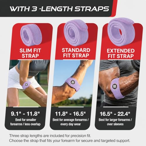 Sleeve Stars Tennis Elbow Brace Men & Women, 9"-23" (Single/Light Purple) - color: Light Purple