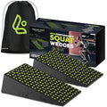 Flexelent Heel Elevated Squat Wedge Block Pair, 17° Angle, Bag Included - color: Lime Green
