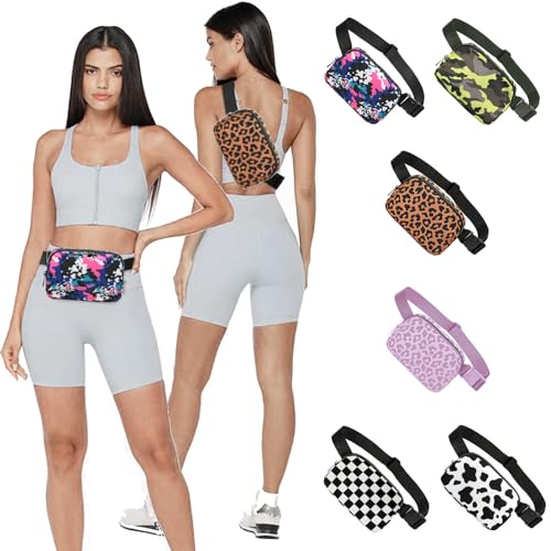 Tapp Collections Unisex Mini Crossbody Belt Bag with Adjustable Strap Small Waist Pouch for Workout Running Traveling Hiking - A Pattern/Camouflage Pink, 8’’ x 2’’ x 5’’ - color: A Pattern / Camouflage Pink
