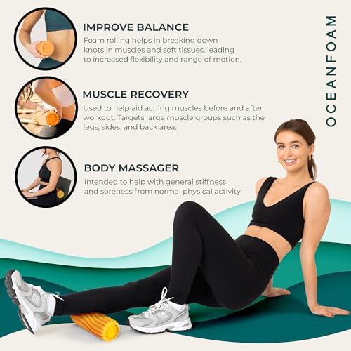 Oceanfoam Ripple Roller - Small Foam Roller for Physical Therapy (Gold) - color: Gold