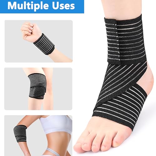 Adjustable Ankle Support Brace with Hook and Loop Closure – Breathable Anti-Slip Sports Wrap for Men Women, Sprain Recovery for Sports (1 Pair)