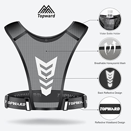 Topward Running Phone Holder Vest for Men Women Jogging Walking Exercise & Gym Workout. Waterproof Chest Pack for All Smartphones