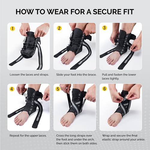 FEATOL Ankle Brace for Sprained Ankle, Lace-Up Support, Small