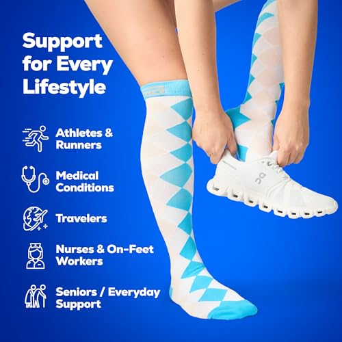 SB SOX 3-Pair Compression Socks (15-20mmHg) - color: 09 – Multi-color, size: S/M