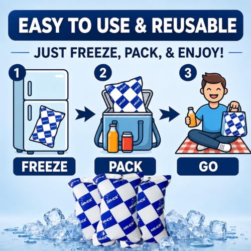 Reusable Dry Ice Packs for Shipping & Storage - Long Lasting Cold Packs for Lunch Box & Coolers - Ideal for Frozen Food & Drinks - style: 6.9" x 4.7" 15pcs
