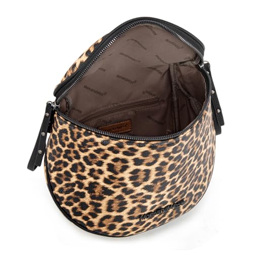 Montana West Crossbody Bag for Women, Vegan Leather Bum Bag with Coin Purse - color: Leopard