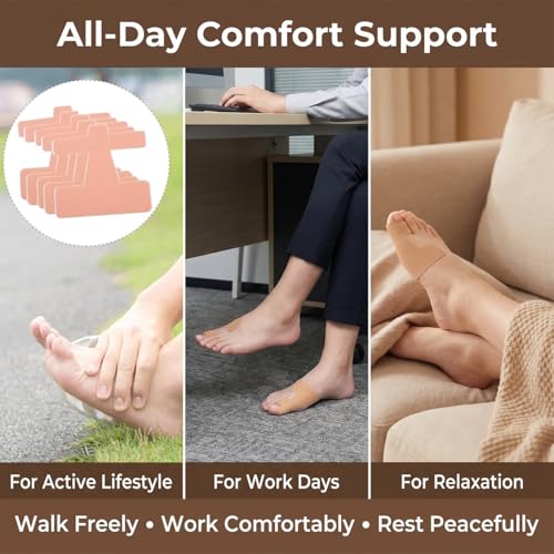 60 PCS Pre-Cut Bunion Corrector Kinesiology Tape– Elastic, Breathable & Hypoallergenic Latex-Free Toe Support Strips, Self-Adhesive Hallux Valgus Corrector for Men & Women