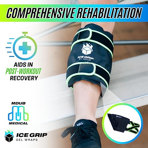 Shin Hot & Cold Ice Wrap Post Surgery Compression Reusable Gel Pack for Injury Flexible for Inflamation, Leg, ACL, MCL, Knee, Calf, Elbow, Ankle, Arm, Foot, Wrist Recovery Relief Therapy