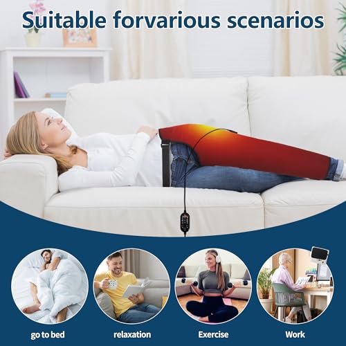Leg Heating Pad Massager, Heating Pad for Legs, Heating Pads for Legs and Calf Heating Pad for Better Circulation, Pain Relief, Adjustable Size