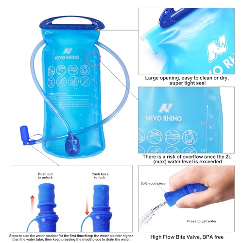 Lightweight Hydration Backpack, Running Backpack with 2L Water Bladder - color: Blue