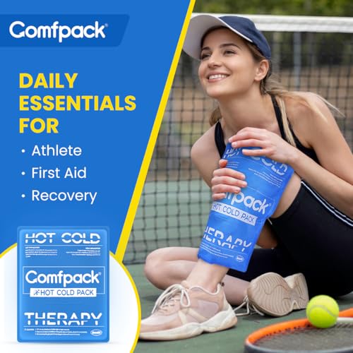 Comfpack Soft Ice Packs for Injuries Reusable, Double Side Hot Cold Therapy - size: 11.2×14.7 Inch