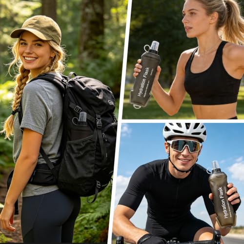 2x Soft Flask 500ml Foldable Hydration Flask Reusable
