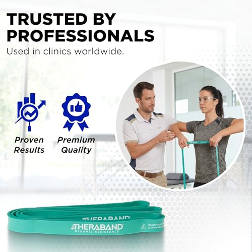 THERABAND High Resistance Band, 25 lbs, Medium, Green, Physical Therapy - size: Medium (25 lbs)