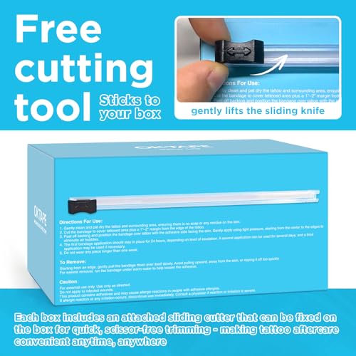 OK TAPE Tattoo Aftercare Bandage with Sliding Cutter 6 in x 6 yd - size: 6in × 6yds