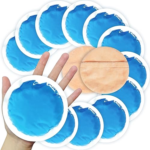Soft Ice Pack/Small Ice Packs for Injuries Reusable, Small Round Gel Hot & Cold Compress (12 Pack) for Pain Relief, Toothache, Surgery Recovery - Soothing Gel with Sleeve - Blue - size: 12 Count (Pack of 1)