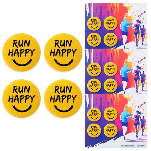 Suncalla 12pcs Race Bib Clips, Runner Race - color: Yellow, style: Smile