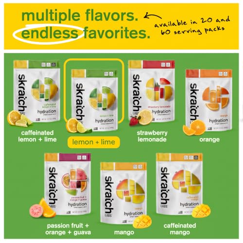 Skratch Labs Hydration Sports Drink Mix, Lemon Lime, 20 Servings - size: 20 Servings (Pack of 1)