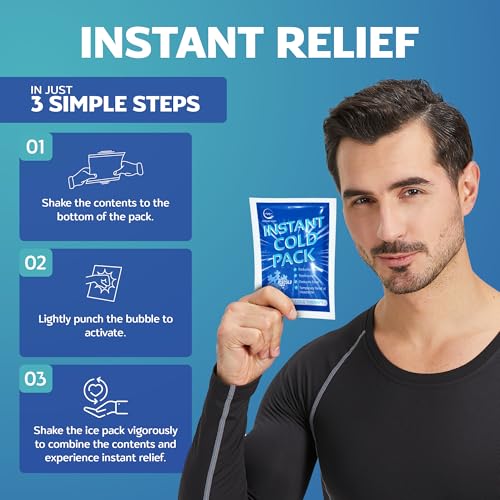 25 Pack Instant Ice Packs for Injuries, Disposable First Aid Cold Packs - size: 25 Pack (6" x 4.5")