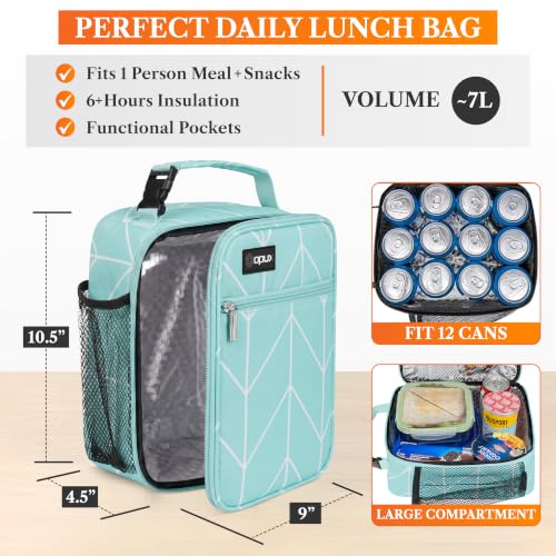 opux Insulated Lunch Box Kids & Adults, Leakproof Soft Cooler Bag, Teal - color: Teal