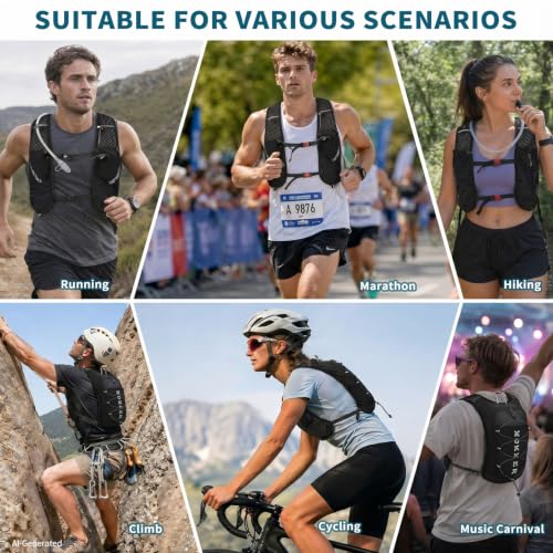 Running Vest Hydration Water Backpack with 2L Water Bladder for Women Men