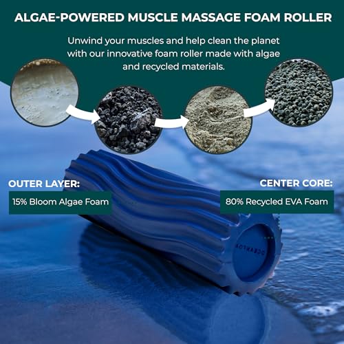 Oceanfoam Ripple Roller Small Foam Roller for Physical Therapy (Royal Blue) - color: Royal Blue
