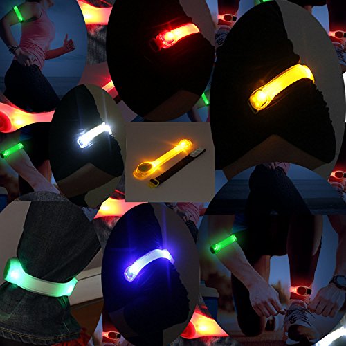 Premium LED Light Up Armband, Reflective Adjustable Wearable Silicone Running Belt Strap/Waterproof Glow in The Dark for Running Jogging Walking Cycling Concert Camping Outdoor Sports - color: Pink - 4 Pack