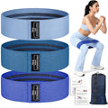 Fabric Resistance Bands for Working Out, 3-Set Exercise Loops for Home Gym - color: Navy