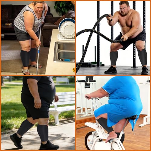 Plus Size Wide Calf Compression Sleeves, Extra Large Calf Support Swelling