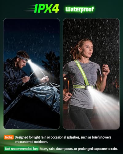 Running Lights For Runners,Sensor Mode Headlamp 2in1 Reflective Vest Light