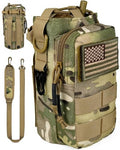 DEFUNX 32 Oz Water Bottle Holder with Strap Bottle Carrier Bag with Phone Pocket MOLLE System for Walking - color: Camo Brown