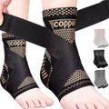 Copper Ankle Brace Adjustable Compression Support (1Pair, Medium) - color: Copperblack, size: Medium