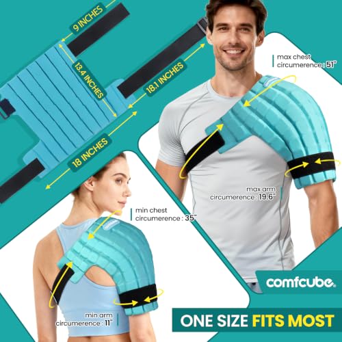 Shoulder Ice Pack Wrap, 2 Hours Rotator Cuff Cold Therapy - style: Ice Grid Gel Design