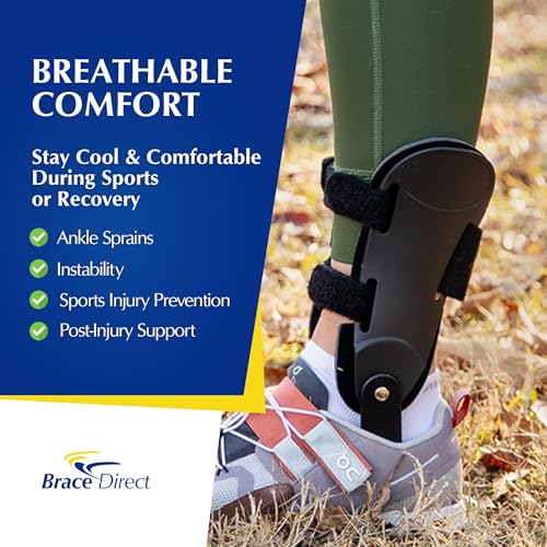 Brace Direct Semi-Rigid Active Ankle Brace, Hinged Sports Stabilizer - size: Left Ankle - Left - S