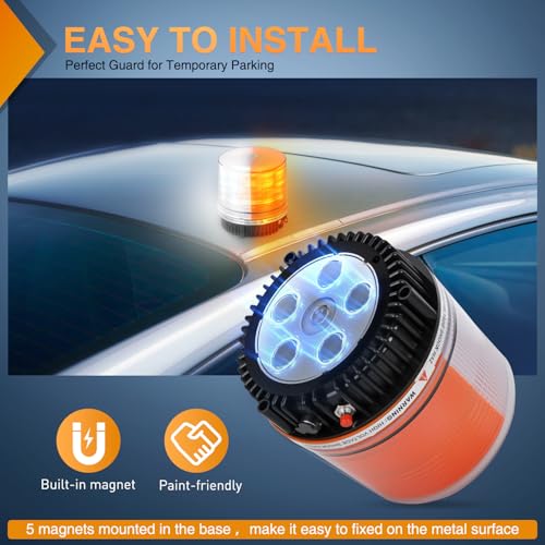Nilight 18LED Strobe Lights Amber White Wireless Rotating Beacon Light - color: Amber White