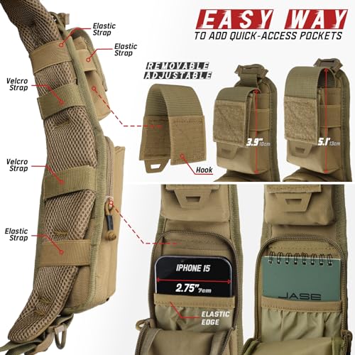 WYNEX Molle Backpack Shoulder Strap Pouches of Water Bottle Pouch Version - color: Khaki