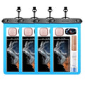 4 Pack 10.5“ Large Waterproof Phone Pouch - Underwater Clear Cell Holder - Universal Water Proof Dry Bag with Neck Lanyard for iPhone 16 Pro Max Samsung Galaxy with Heavy Case for Beach Swimming Pool - color: 4 Blue