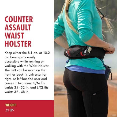 Counter Assault Waist Holster - Bear Spray Holster for Trail Runner - Water Bottle Holder - Outdoor Gear - Hiking & Running Essentials - size: Small/Medium (Pack of 1)
